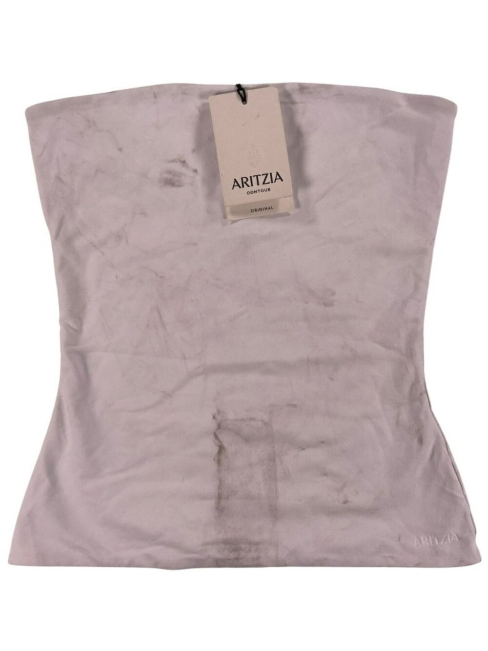 Aritzia Contour Tube Top Bright White Nylon Blend Women's Sz Small NEW IMPERFECT